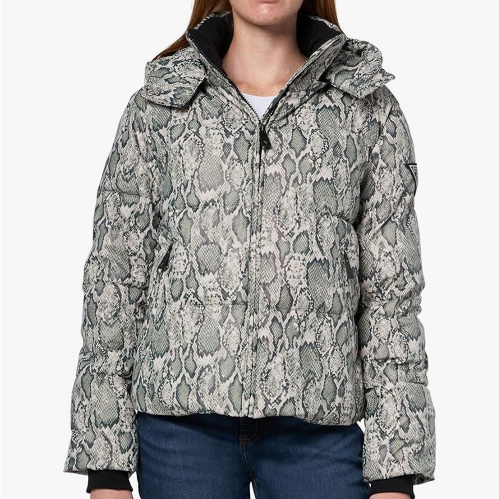 NWT GUESS Essie Gummy Animalier Puffer Jacket Size Large - Picture 12 of 14